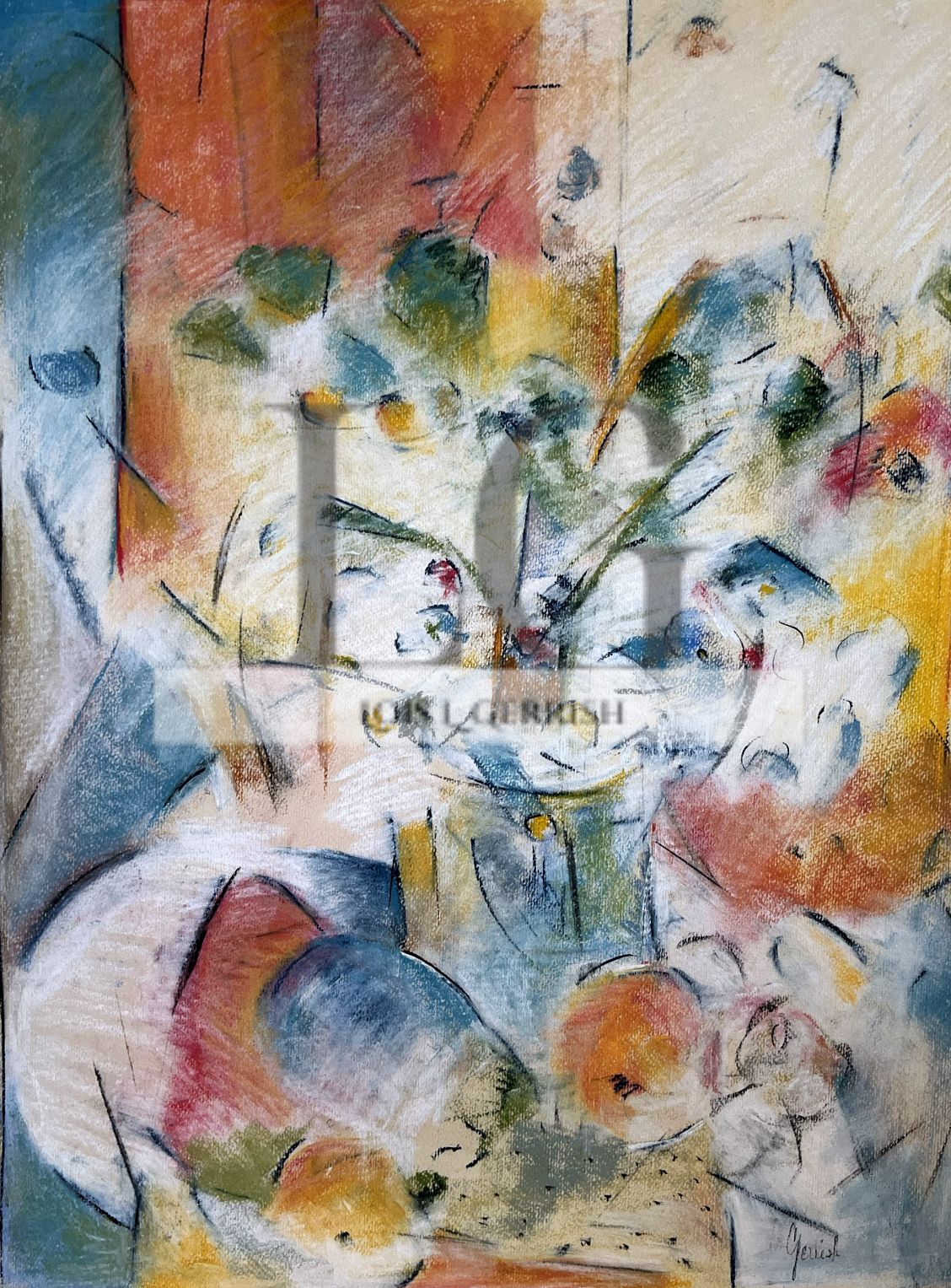 Abstract Floral With Eggplant