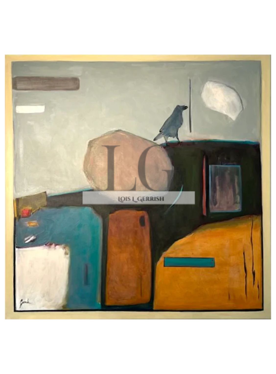 Abstract Mushroom with Bird